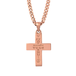Colgante de cruz chapado en oro rosa con diamantes Shraman para hombre, joyería religiosa con moissanita y cadena cubana, regalo de oro macizo de 14K y 18K - Product Image 1