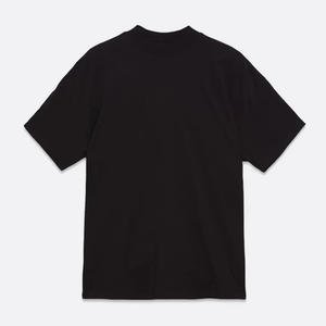 T-shirt vierge en coton de haute qualité, grammage lourd, col montant, coupe oversize, épaules tombantes, uni, pour hommes - Product Image 5