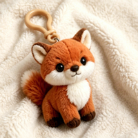Porte-clés personnalisé en peluche douce avec personnage animal mignon, mascotte sur mesure avec impression de logo pour événements marketing
