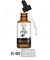 Sérum pour les yeux au café en gros OEM, éclaircissant, anti-cernes, hydratant, apaisant, anti-rides