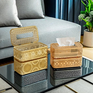 Tissue Box Iron Gold Nordic Style Desktop Storage For Living Room Bedroom Home Use - Product Image 4