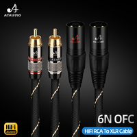 Câble audio vidéo OFC double RCA mâle vers double XLR mâle/femelle pour système home cinéma, amplificateur, câble audio haute fidélité