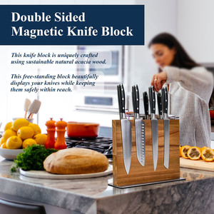 Bloc à <span class=keywords><strong>couteaux</strong></span> magnétique en acacia personnalisé, support à <span class=keywords><strong>couteaux</strong></span> magnétique en bois puissant double face pour un <span class=keywords><strong>rangement</strong></span> facile des <span class=keywords><strong>couteaux</strong></span> de <span class=keywords><strong>cuisine</strong></span> - Product Image 1