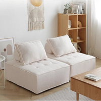 Bequemer Relaxsessel mit Sitzkissen, Einzelplatz-Schaumstoffwürfel-Set für Kleine Wohnungen und Schlafzimmer, Italienisches Minimalistisches Design