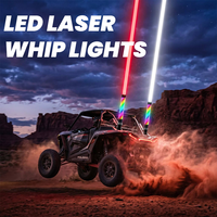 Lampes LED RGB 2-en-1 de 2 et 3 pieds avec faisceau laser pour UTV ATV 360 °   Clignotant à changement de couleur avec contrôle par application Bluetooth 12V