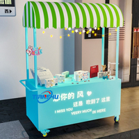 Chariot de Gelato réfrigéré d'acier inoxydable avec le chariot mobile de poussée de chariot de refroidisseur de crème glacée de lumières