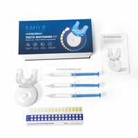Logotipo personalizado 3 Gel blanqueador de dientes 10 minutos 5 luz LED azul CE Kit de blanqueamiento de dientes rápido no sensible