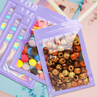 Sacs en Mylar refermables, sacs d'emballage holographiques violets, sacs pour bijoux, bonbons, échantillons, friandises, cadeaux de fête, sacs pour petites entreprises