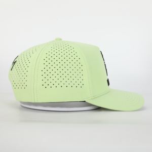 100% haute qualité personnalisé bouffée brodé papa chapeaux réglable 5 panneau découpé au Laser trou casquette avec Style couvre-chef de tous les jours - Product Image 4