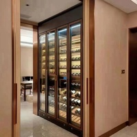 Armoire à vin climatisée sur mesure en acier inoxydable moderne, mobilier de maison, service OEM/ODM, visualisation 3D, dessin CAO