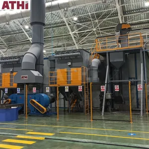 ATHI工業用電気ショットブラストルーム新しい条件研磨機PLCコンポーネントサンドブラストスチールショットクリーンバニシング