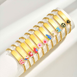 Pulsera y Brazalete de Acero Inoxidable 316L Resistente al Agua y al Deslustre, Chapado en Oro de 14K y 18K, Pulseras para Niñas - Product Image 1