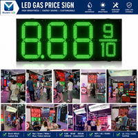 Panneau d'affichage LED vert pour prix de l'essence en extérieur pour station-service aux États-Unis 8.889/10 8.889