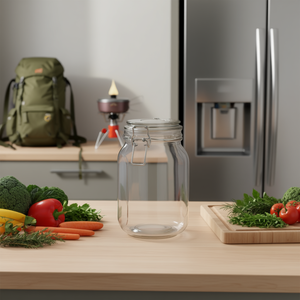 Contenedor de Vidrio para Almacenamiento de Alimentos de Diseño Moderno con Tapas Portátiles de Gran Capacidad para Uso en el Hogar, Refrigerador y Camping - Product Image 2