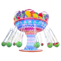 Manège Chaise Volante Fruitée pour Parc d'Attractions, 16 Places, Chaise Volante Pastèque pour Aire de Jeux pour Enfants