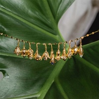 Collier Pendentif Femme Personnalisé en Acier Inoxydable avec Chaîne Serpent et Cristal Fleur de Naissance des 12 Mois, Vente en Gros de Breloques pour la Fabrication de Bijoux