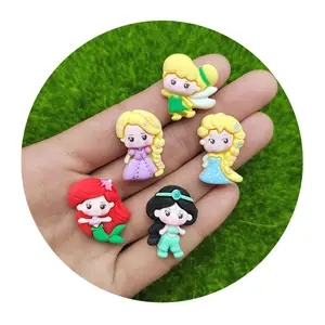 Schattige Cartoon Prinses Hars Ambachtelijke Zeemeermin Flakback Cabochons Voor Handwerk Sieraden Maken Ketting Oorbel Armband Benodigdheden