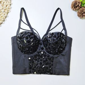 Soutien-gorge push-up à armatures pour femme, nouveau modèle orné de perles et de strass, avec gaine taille haute sexy, vêtement féminin - Product Image 1