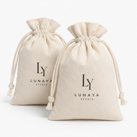 Pochette écologique personnalisée avec logo imprimé, sac en coton naturel réutilisable avec cordon de serrage, emballage