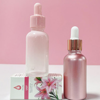 Emballage Cosmétique Flacons d'Huile Essentielle en Verre Or Rose 30 50 100ml, Flacon Compte-Gouttes en Verre Rose pour Huile Capillaire Sérum Parfum Lotion