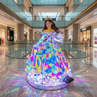 Sculpture lumineuse LED personnalisée irisée Princesse, lumière du jour 6000K, thème personnage de conte de fées, pour centre commercial et événements festifs