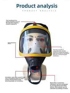Masker <span class=keywords><strong>Gas</strong></span> Full Face <span class=keywords><strong>MF14</strong></span> dengan Bingkai Kuning Kustom Pabrik untuk Perlindungan Kimia, Cat, dan Biokimia dari H2S/CO - Product Image 4