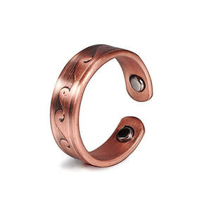Gran oferta de moda Retro 2 magnético/4 magnético ajustable magnético terapia de drenaje linfático anillo magnético de cobre - Product Image 1