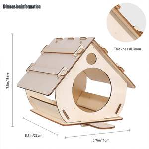 Özelleştirilebilir ahşap kuş besleyici <span class=keywords><strong>Birdhouse</strong></span> asılı DIY boyama meclisi açık hava bahçe dekorasyonu kuş kafesi evleri - Product Image 5