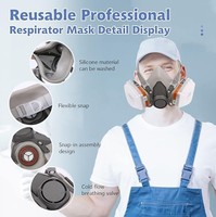 Respirateur à particules en caoutchouc intégral avec double filtre Masque à gaz