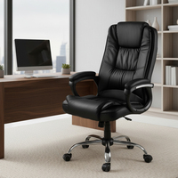 Chaise de bureau ergonomique en cuir PU, dossier haut, réglable, pour dirigeants, fournisseur fabricant