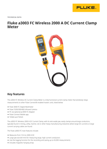 A3003FC แคลมป์มิเตอร์ไร้สาย 100mA DC CAT III 1000V เครื่องมือวัดและวิเคราะห์แบบพกพา - Product Image 3