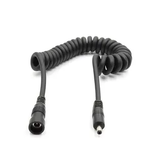 dc35135 waterproof spring cord car charger 3.5mm spiral jack coiled cable