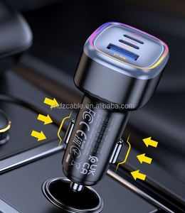 Super Fast 30W Car Charger QC3.0 PD Function 60W Maximum Multi-Function Metal Cigarette Lighter Head Car Phone Charger - Product Image 5