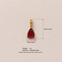 Pendentif Breloque Goutte d'Eau Populaire en Acier Inoxydable 316L Plaqué Or 18K avec Zircon Taillé Poire, 12 Pierres de Naissance, pour Collier DIY, Cadeau Bijou