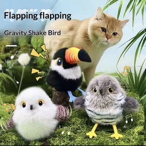 Jouet pour chat en forme d'oiseau flottant / Capteur tactile - Vente en gros usine - Nouveauté |   Jouet interactif pour animaux de compagnie avec sons d'oiseaux réalistes rechargeable par USB - Product Image 4