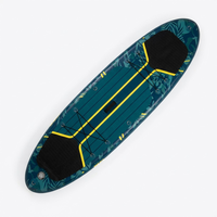 Planche de SUP gonflable vert foncé avec bordure jaune, kit complet portable avec sac à dos OEM