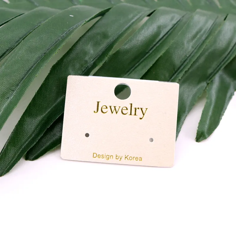 Customized Logos Jewelry Earring Display Hang Tags Cardboard Cards with foil and Punch hole