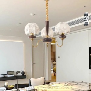 Southeast Asian Style French Vintage Chandelier With Fabric Floral Pattern Multi Head E26 <b>LED</b> Gold Bedroom Living Room <b>Lamp</b> - Product Image 2