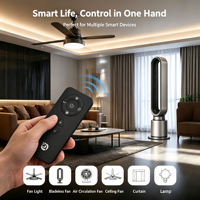 Control Remoto JCXK OEM ODM RCT5007 IR RF433 para Ventilador con Luz, Ventilador sin Aspas, Botón de Silicona con Código Personalizado, Opción de Batería 2AAA CR2025