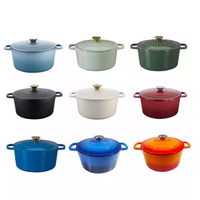 Antiadhésif sans produits chimiques, petit four hollandais en fonte émaillée de bonheur, chauffage uniforme, polyvalent pour tous les styles de cuisine