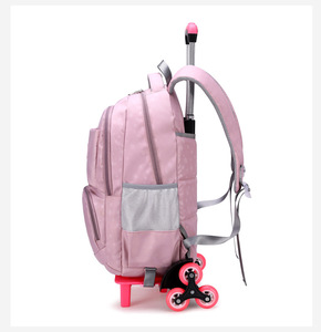 NEW Design New Fashion Removable Children Pink School Bags Waterproof for Girls Boys Trolley <b>Backpack</b> Kids Bag on <b>Wheels</b> Bookbag - Product Image 3