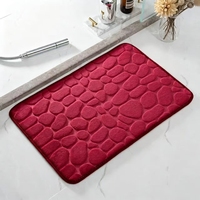 3D Weiche Kopfsteinpflaster-Optik Coral Fleece Badematten Rutschfeste Badezimmer-Bodenteppiche für Waschbecken Badewanne Fußmatte Zuhause Dusche