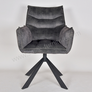 Minimalisti schienale alto 360 sedia girevole da pranzo in pelle mobili per la casa sedie per cucina pranzo poltrona - Product Image 3