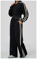 Nouvel ensemble personnalisé de sweat-shirt et pantalon de survêtement à fermeture éclair intégrale, vêtements de fitness, débardeur de yoga, tenue de sport pour femme pour la gym et le fitness