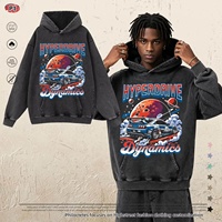 Sweat à capuche vintage Winter High Street Universe Racing pour homme, style rétro américain délavé, coupe ample, directement de l'usine