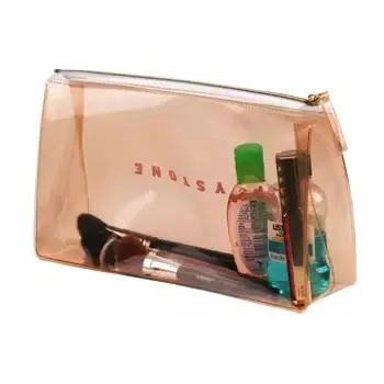 Bolsa de plástico ecológica com fundo quadrado em PVC, bolsa com zíper, sacola de viagem para armazenamento