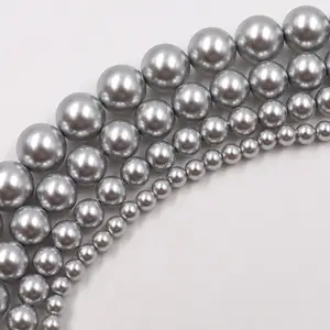 4mm brillant magnifique cristal gris clair platine Rose pêche perle revêtement rond perles de verre pour la fabrication de bijoux