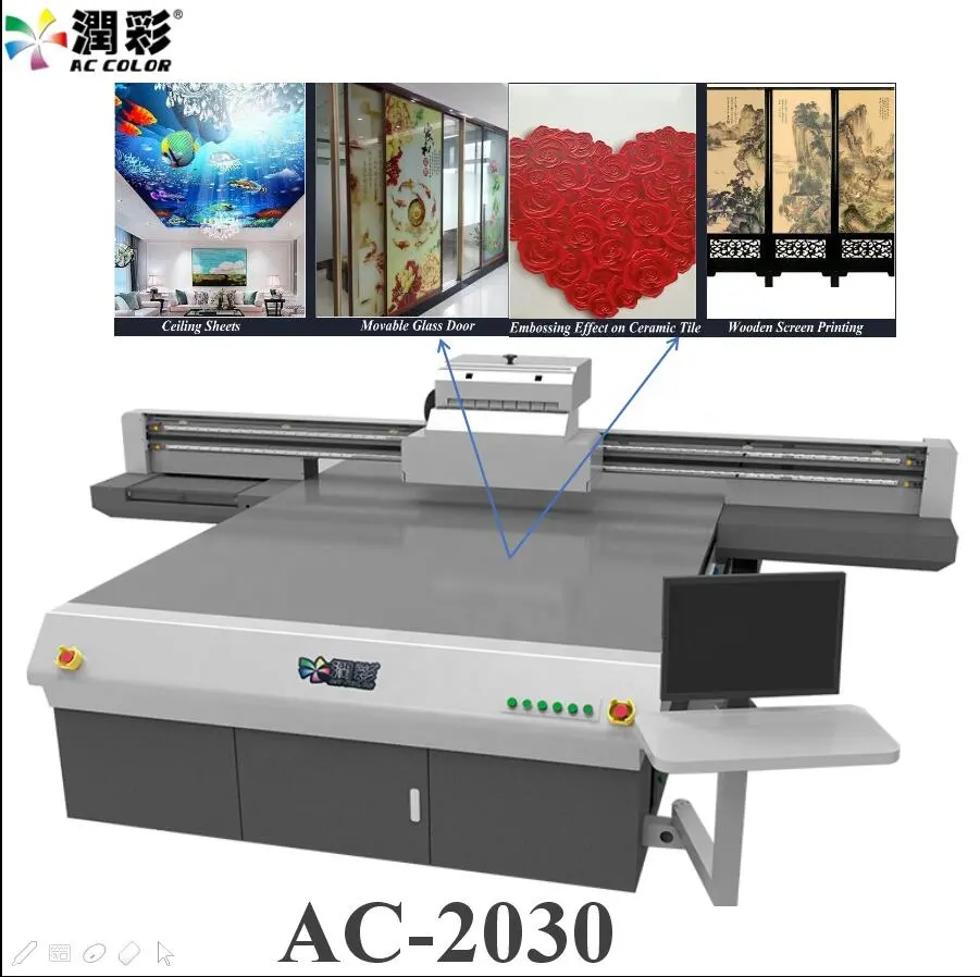 AC COLOR 2030 UV Printer Phone Case Ricoh G5/G6 Print Head Large Flatbed Printing Machines Inkjet Printers Industrial Machinery
