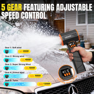 WLETO Moteur sans balais professionnel surdimensionné, souffleur de séchage turbo, 64MM, 1400g, pression du vent, <span class=keywords><strong>5</strong></span> vitesses, 55M/S vitesse maximale de l'<span class=keywords><strong>air</strong></span>, 80000RPM - Product Image 4