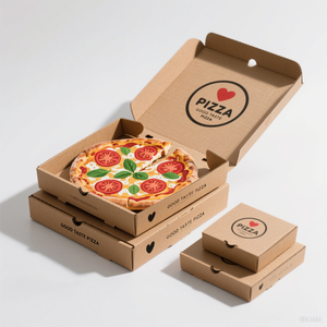 Carton <span class=keywords><strong>de</strong></span> papier jetable biodégradable <span class=keywords><strong>à</strong></span> <span class=keywords><strong>emporter</strong></span> emballage kraft boîte <span class=keywords><strong>à</strong></span> pizza personnalisée en pouces vente en gros - Product Image 3